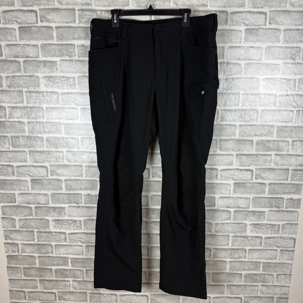 Truewerk T1 Werkpants Mens 38 x 34 Black Lightweight Technical Work Cargo Pants